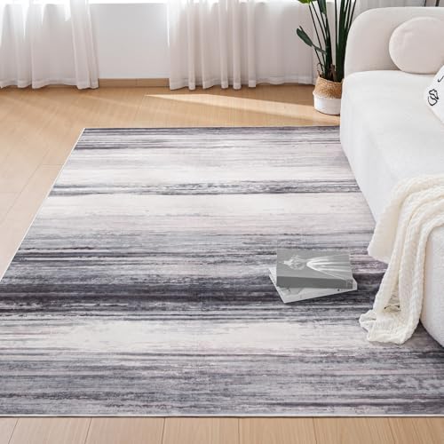 Tapete decorativo moderno rectangular negro 6'x9'