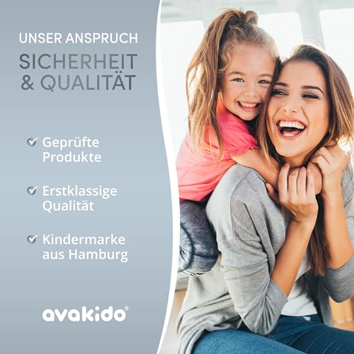 avakido® Badewannenmatte Kinder rutschfest - Inklusive 2 Haken zum Aufhängen - 100% BPA-Frei, Wanneneinlage, Antirutschmatte Badewanne - schimmelresistent & maschinenwaschbar