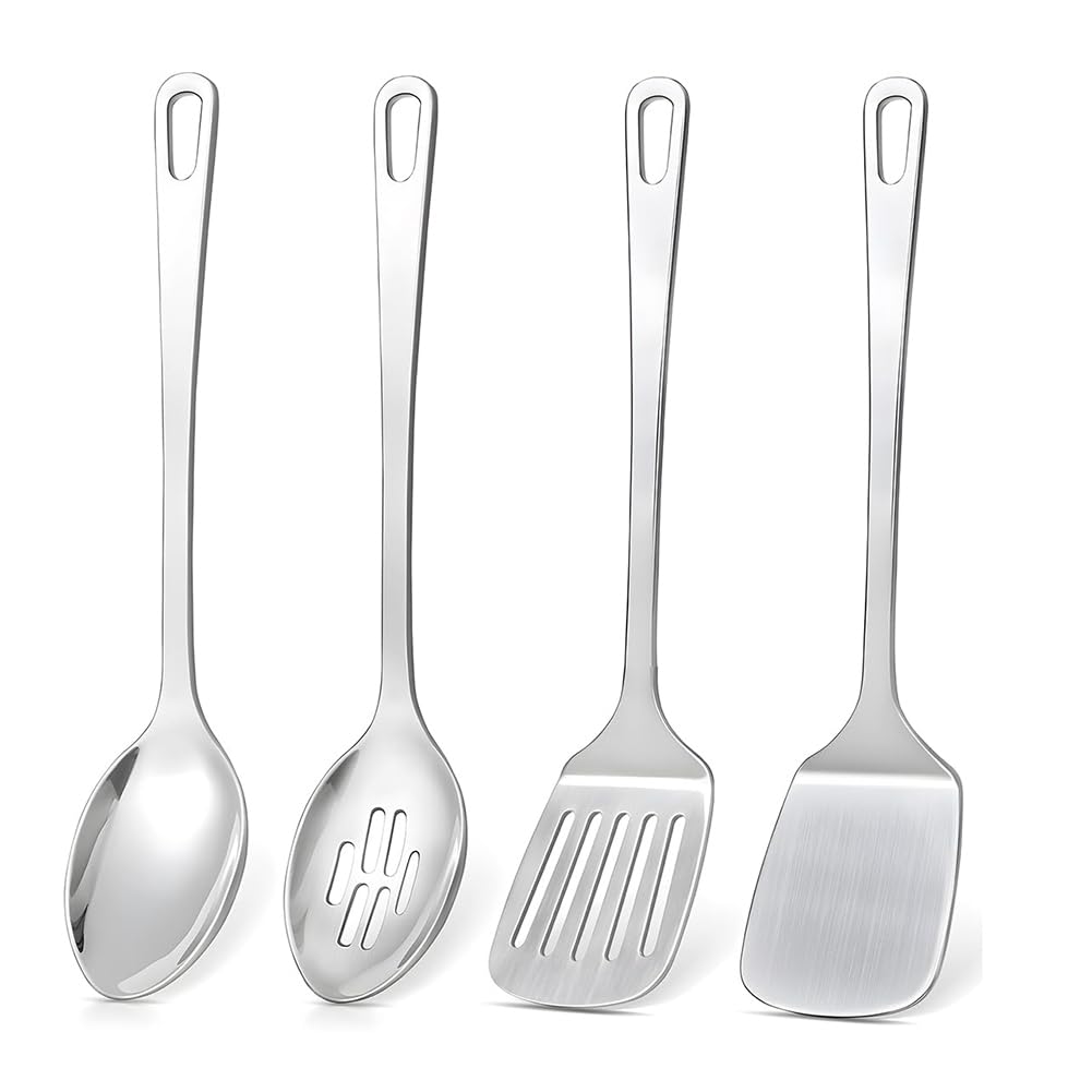 CTRLZS Stainless Steel Spatula Kitchen Utensils Set Stainless Steel Metal Kitchen Utensils Set