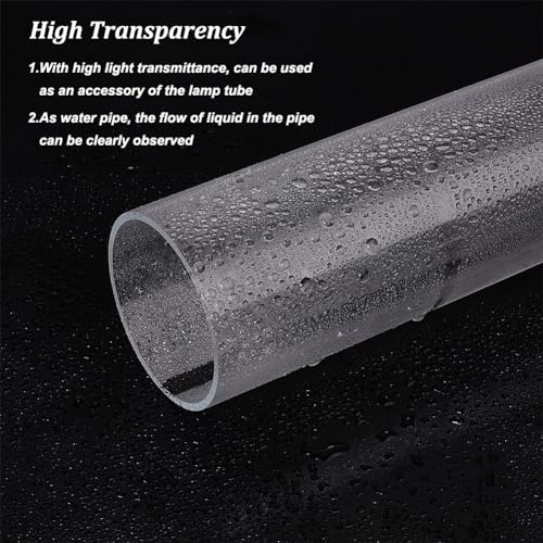 Image of OLYCRAFT 2.2x9.8 Inch Acrylic Tube 2 Inch ID Round Acrylic Tube Clear Rigid Tube Acrylic Round Tube Long Acrylic Round Tube for Water Cooling System Supplies Lamps Accessories (Pack of 2)