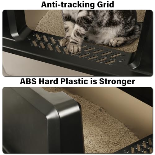 Caja de arena para gato de acero inoxidable XXL con tapa miniatura 4