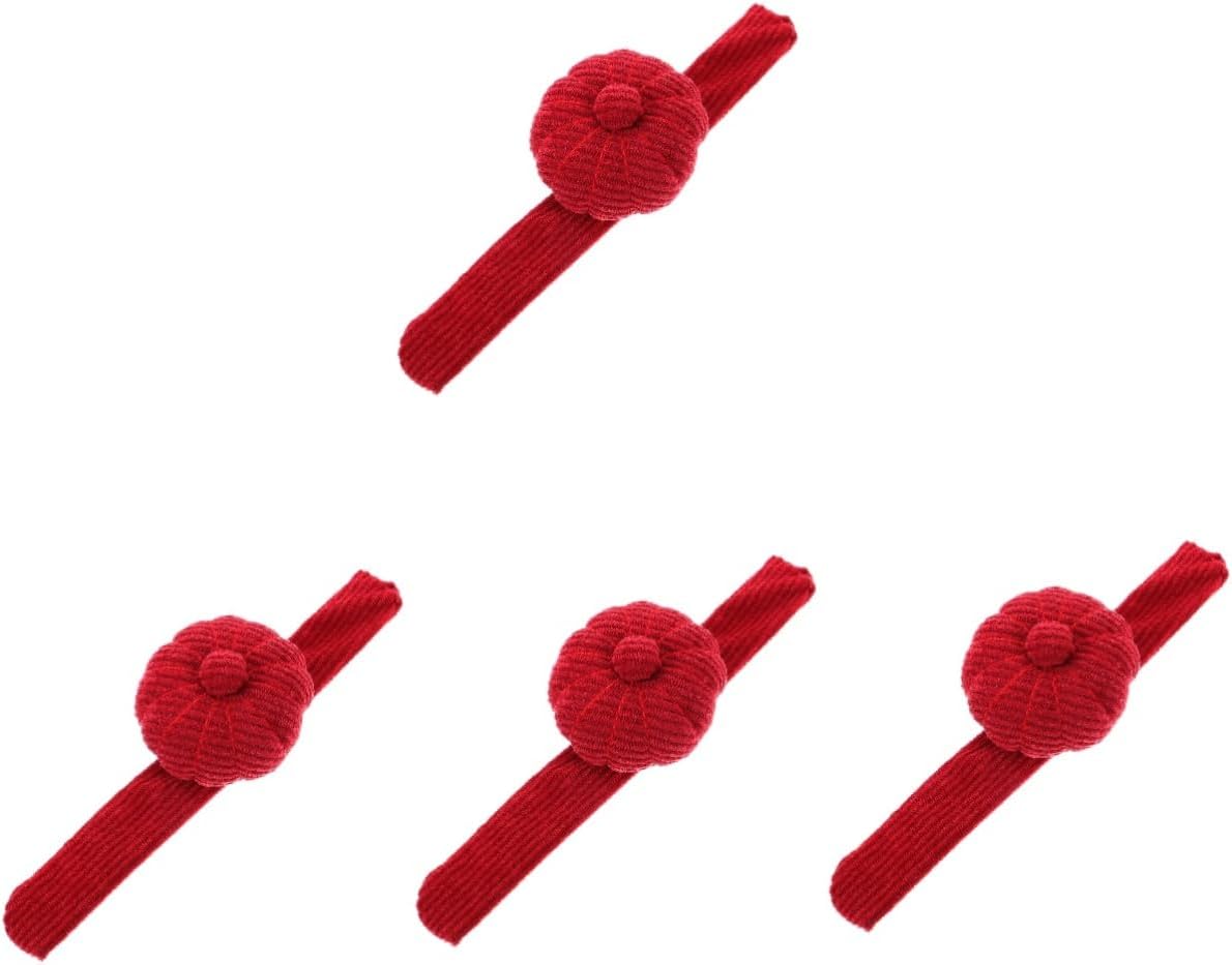 Tofficu 4pcs Pumpkin-Shaped Wrist Pin Cushion for Sewing Compact Needle Holder for Cross and Embroidery Cute Accessory for Quilting Enthusiasts for