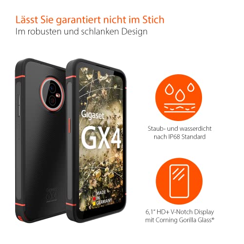Gigaset GX4 Outdoor Smartphone 4G - Baustellenhandy - staub- & wasserdicht IP68, 6,1' HD+ V-Notch...