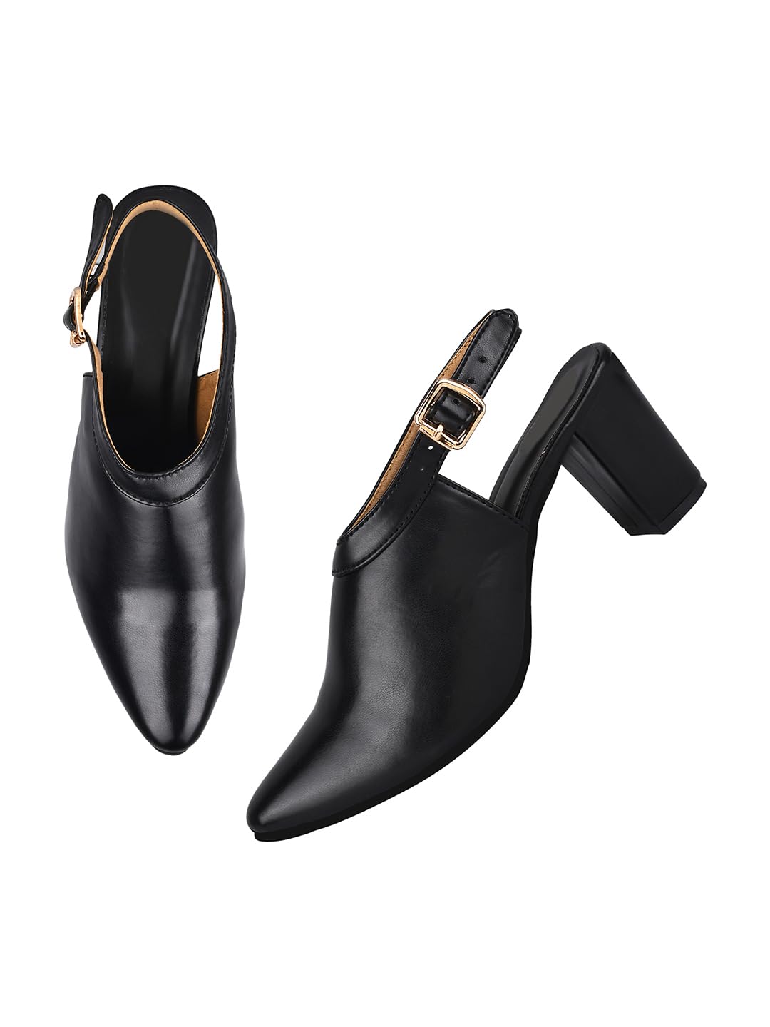 Style Fancy Trending and Comfort Block Heel Sandal Mule Bellies Sandal for Womens and Girls Black