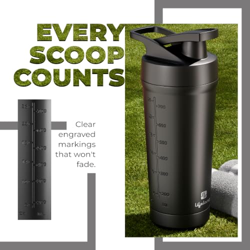 Image of Lifelong Premium Shaker Bottle | Steel Protein Shaker Bottle | Leakproof Shaker for Gym | Sipper Water Bottle for Adults with Detachable Blender | BPA-Free| Measurement Marked | Dishwasher Safe|700ml
