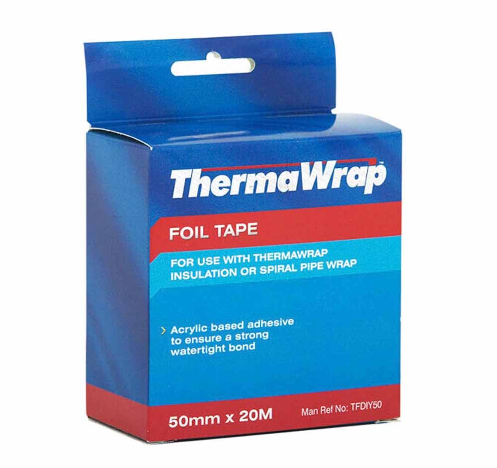 Thermawrap Aluminium Bubble Foil Insulation Self-Adhesive Jointing Tape 50mm x 20m