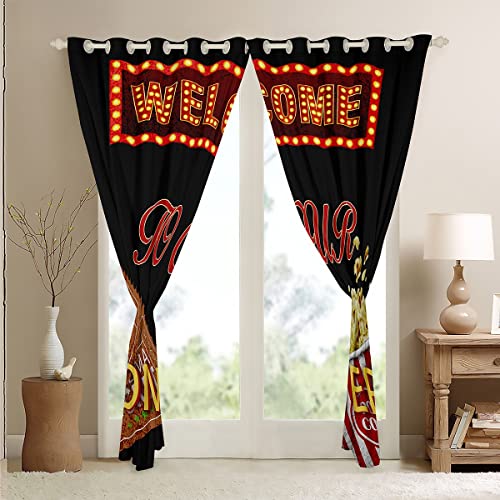 Cortinas de palomitas de maiz con tejido suave y resistente de estetica retro 5