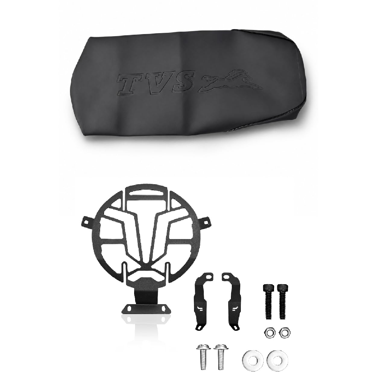 Scooty Seat Cover with Headlight Grill (Black) Compatible with TVS Ronin 225 BS6-image-20