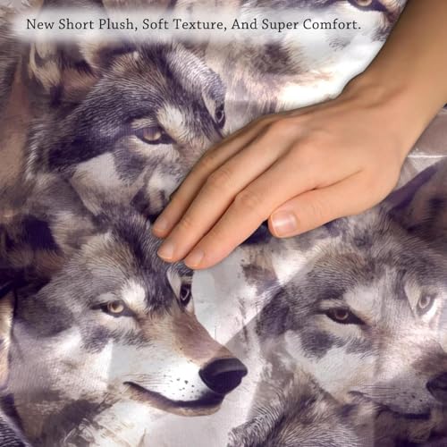 Fundas de cojín de terciopelo suave con diseño decorativo Seamless Wolves de lujo 4