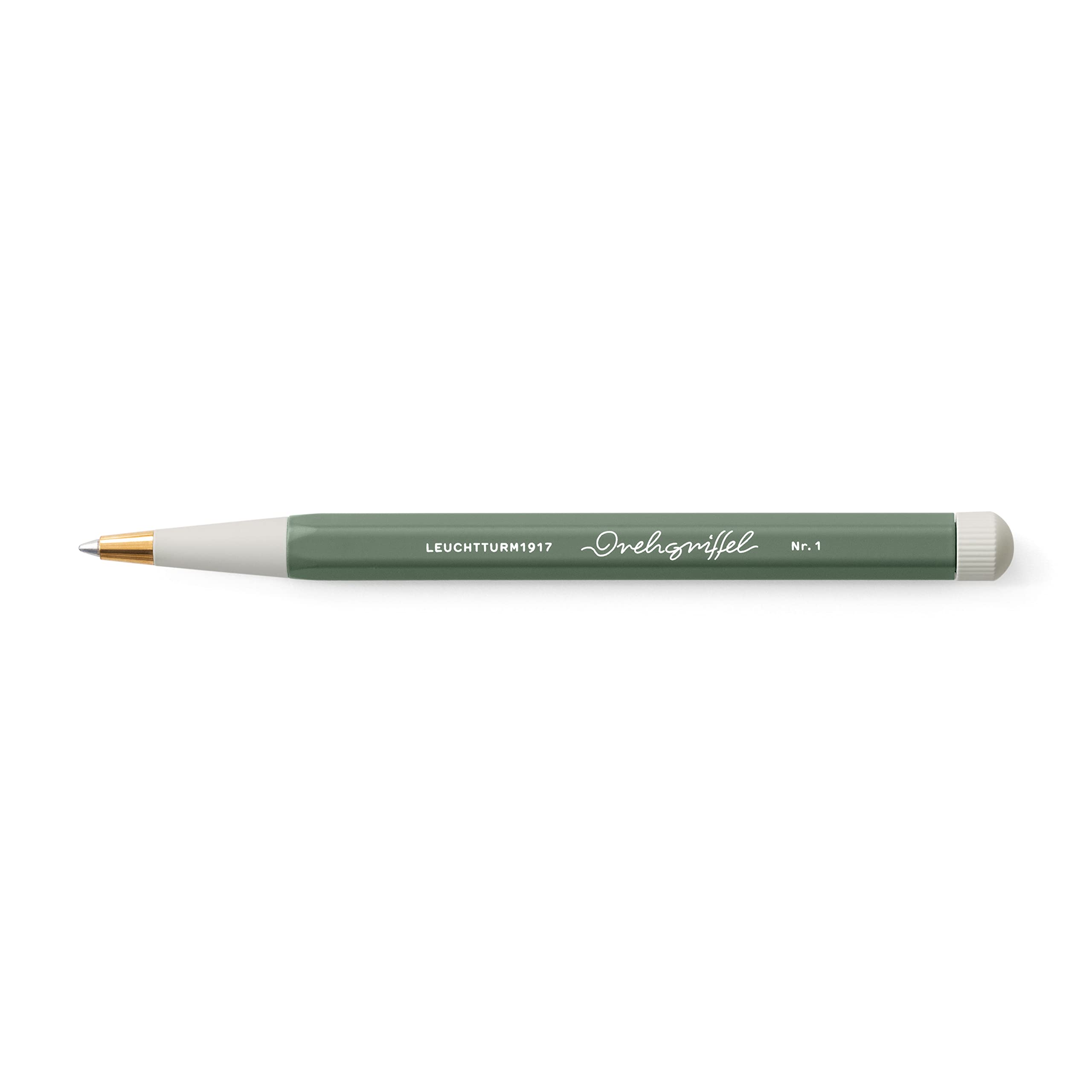 LEUCHTTURM1917Drehgriffel Writing Pen (Olive) - Ballpoint Pen with Royal Blue Ink Included