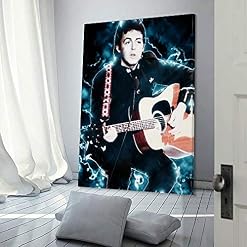 ASDYO Paul McCartney Poster sur toile du groupe de rock The Beatles jouant de la guitare 50 x 75 cm - Les Beatles, Paul McCartney, John Lennon, RIngo Starr, George Harrison ASDYO Paul McCartney Poster sur toile du groupe de rock The Beatles jouant de la guitare 50 x 75 cm – Image 3