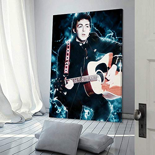 ASDYO Paul McCartney Poster sur toile du groupe de rock The Beatles jouant de la guitare 50 x 75 cm - Les Beatles, Paul McCartney, John Lennon, RIngo Starr, George Harrison ASDYO Paul McCartney Poster sur toile du groupe de rock The Beatles jouant de la guitare 50 x 75 cm – Image 4