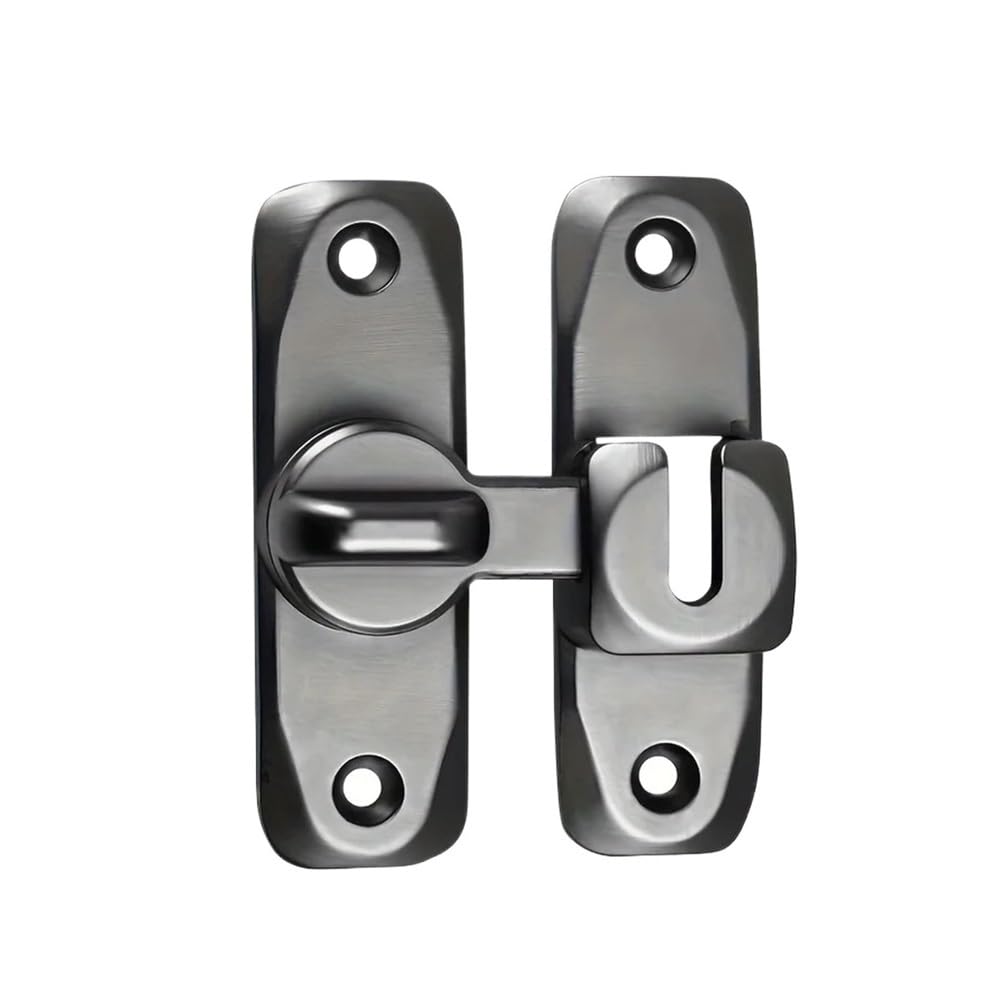 Palut Grey 2Pcs 180 Flip Door Latches,Rotating Aluminum Privacy Door Bolt,Thickened Anti Rust Locks For Bedroom Garden Doors