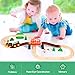 Asweets Wooden Train Set for Toddler,40 Piece with Train Track Electric Operated Fits Thomas,Brio,Melissa and Doug Magnet Battery Train Toy for 3 4 5 Years Old Boys