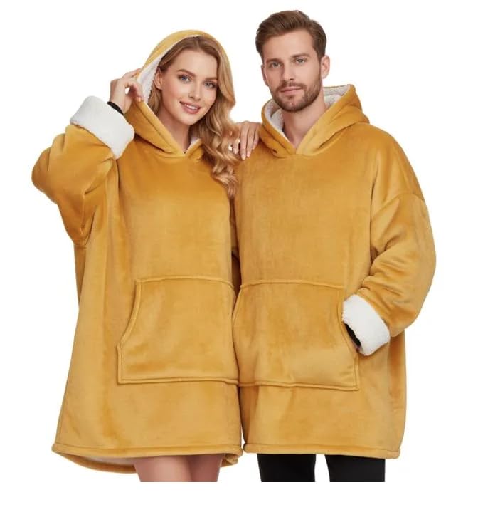 L22G Sweat-Shirt à Capuche 118x85cm Grand Sweat à Capuche Femme Homme Plaid Couverture à Capuche Portable Super Douce et Chaude Pull à Capuche Confortable pour...