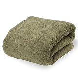 [SEVEN BEAUTY] 大判 バスタオル タオル ケット (綿100％) (2288匁) (715g) 90cm×160cm セージ (1枚入り) [ ブランケット 無地 ホテル シーツ 大判 ビッグ ふんわり やわらか 掛けタオル 色落ち 耐久性 速乾 温かい カラバリ ]