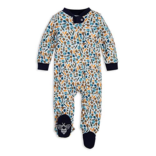 Image of Burt's Bees Baby unisex-baby Sleep & Play, Organic One-piece Romper-jumpsuit Pj, Zip Front Footed Pajama