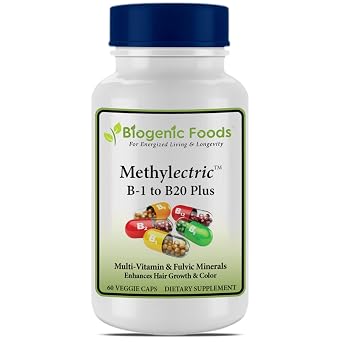 Methylectric B-50 Complex - Methylated B1 - B20 Multi-Vitamin and Fulvic Minerals, Veggie Caps