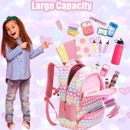 Jumpopack Glitter Backpacks for Girls School Backpacks for Girl Elementary Girls Backpack Back to School Bag Bookbag,Heart Shape by Jumpopack - Used condition - Image 8