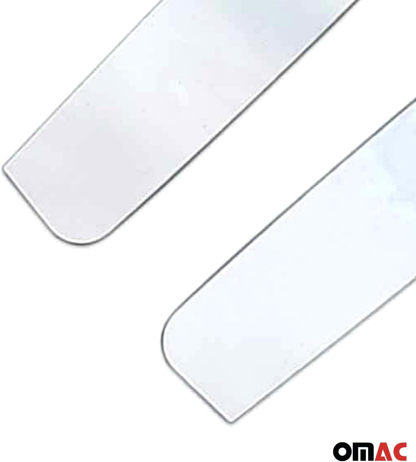 OMAC Auto Exterior Accessories Stainless Steel Chrome Rear Trunk Spoiler Wing Side Beveled Window Covers Trim Set 2 Pcs. | Fits Citroën C5 Aircross 2018-2023