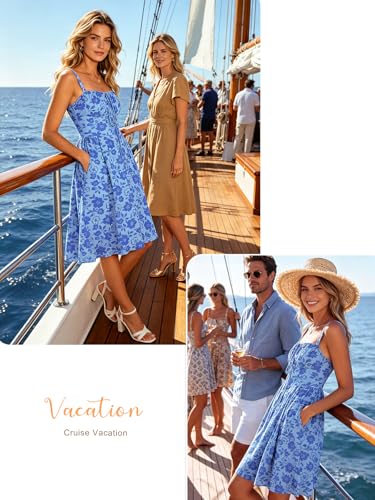 Image of YIOYOLA Womens Summer Mini Corset Casual Dresses Spaghetti Straps Lace Up Vacation Beach Sundress with Pockets 2026