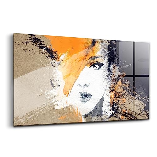 Verre d'art portrait femme abstraction pour salon chic