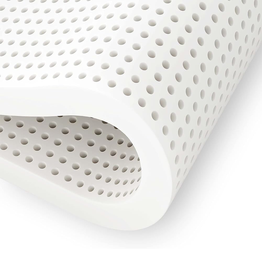 BIRJXVTO Natural Latex Mattress Topper - Medium Firmness,Thick Soft Mattress Topper Portable Relieves Pressure,Organic Latex Mattress Cover,2.5cm,90x190cm
