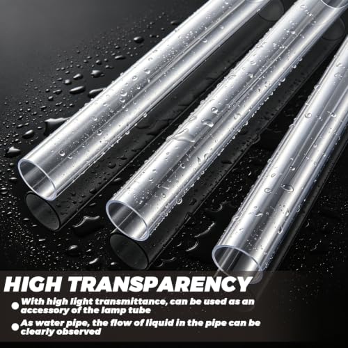 Image of LANIAKEA 6PCS Clear Polycarbonate Tube, 1.5 inch (40mm) Diameter Round DIY Plastic Tubing, 13 inch(330mm) Length Rigid Storage Tube,5 /64 inch (2mm) Wall