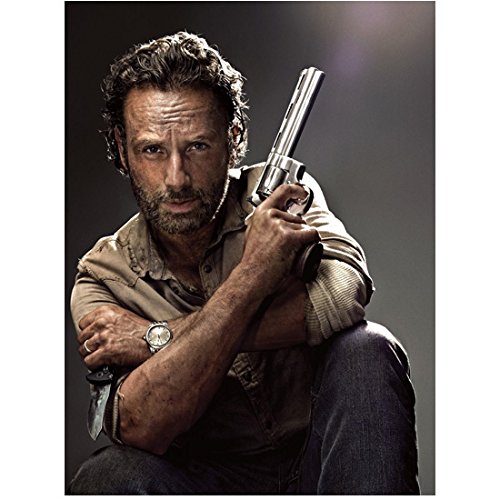 wd Rick Grimes with gun in one hand and knife in the other 8 x 10 Inch Photo