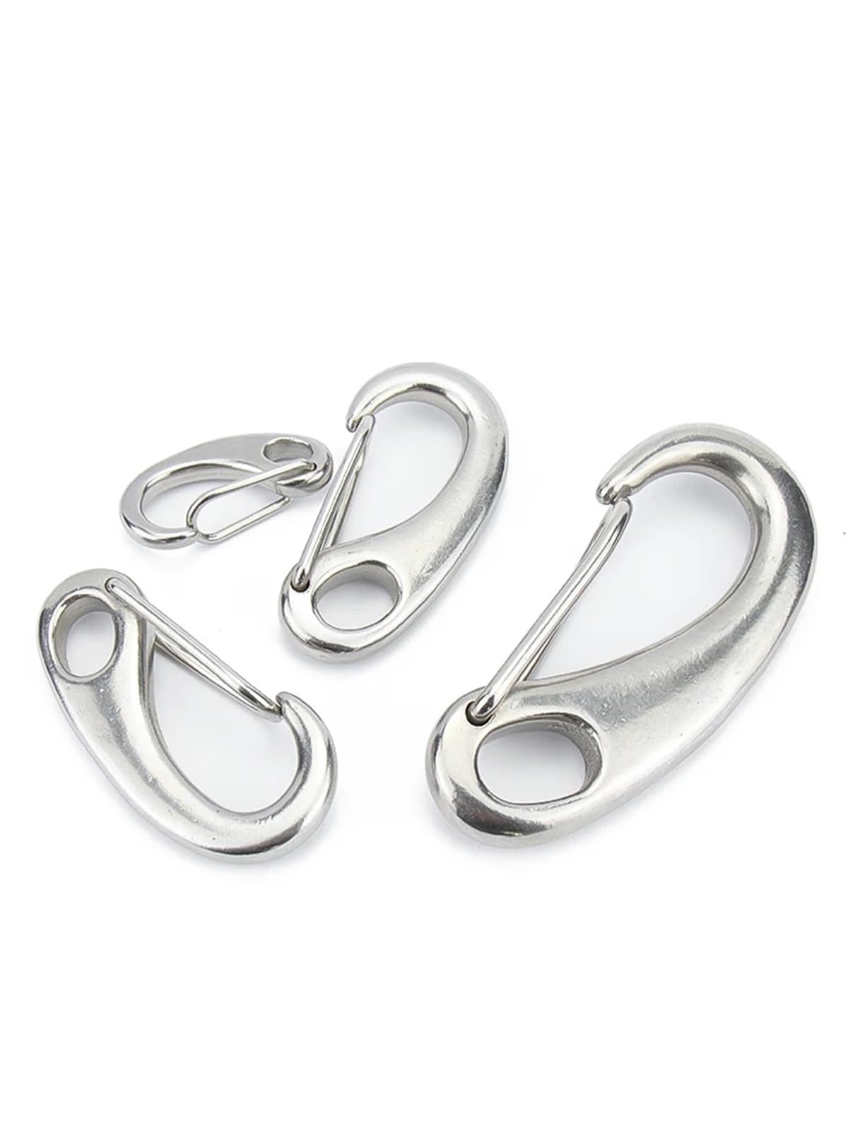 Mousqueton Lot de 5 mousquetons à Ressort en Forme d'œuf en Acier Inoxydable 304 30/50/70/100 mm, Mousqueton à maillon/déclenchement Rapide très résistant(M100-1pcs)