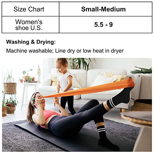 Pilates Socks Yoga Socks With Grips For Women Non-Slip Grip Socks For Pure Barre, Ballet, Dance, Workout, Hospital,4 Pairs Assorted,S-M #TOP4