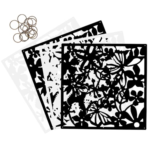 HOLIDYOYO 4 Paneles de Biombo Colgante Hueco para Pared, Decoración Minimalista en Blanco y Negro, Separador de Ambientes para Salón, Dormitorio y Oficina, Accesorio Decorativo Práctico