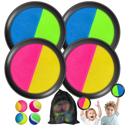 Klettballspiel für Kinder ab 3 4 5 6, Fangballspiel mit 4...