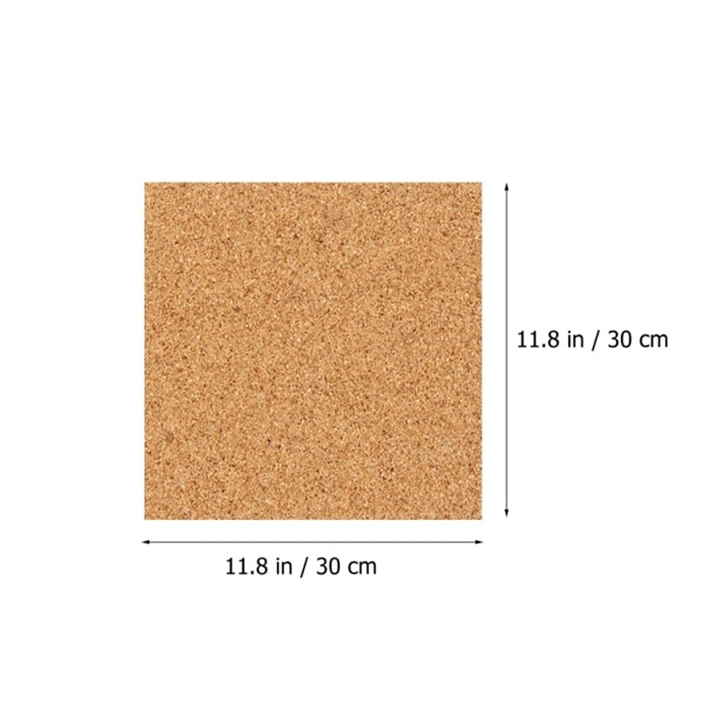 2Pcs No Burr Cork Boards 30x30cm, Multi-Functional Cork Photo Board, Frameless Cork Sheet for Wall Household Decor
