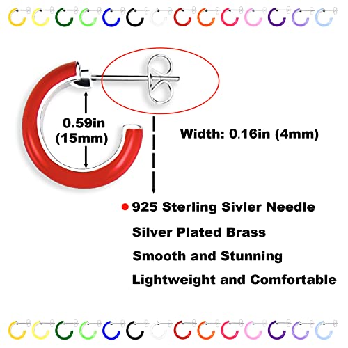 Sogee Red And Orange Cute Small Hoop Earrings For Women Girls Colored Enamel Hoops Set Simple Style For Any Occasions… #TOP2