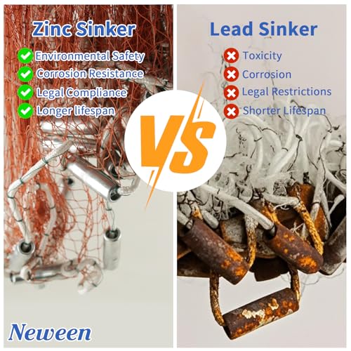 Neween Cast Net, American Saltwater Cast Nets for Fishing