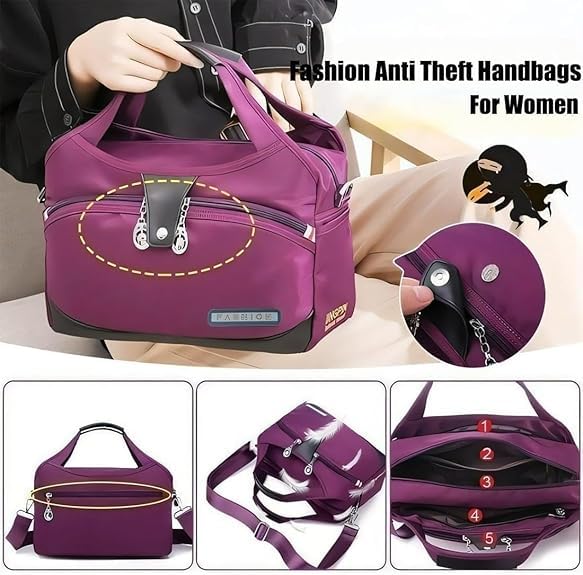 DDRIC Blaciokamith Soft Side Lightweight Underseat Tote Bag, Blaciokamith Multi-pocket Fashion Anti Theft Waterproof Handbag3