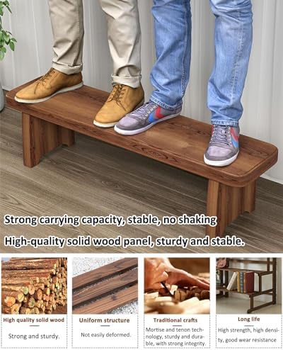 Outdoor Waterproof Wooden Garden Bench Chair - Sunproof, Available in 60/90/120/150cm Lengths, 20cm Width, 15/25/35cm Heights - Ideal for Entrances & Flower Stands