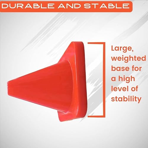 Miniatura 4 de 6in9in12in28in Heavy Duty Agility Training Cones for Sports & Kids Coaching, Field Markers for Motorcycle, Bikes, Traffic, Basketball, Soccer