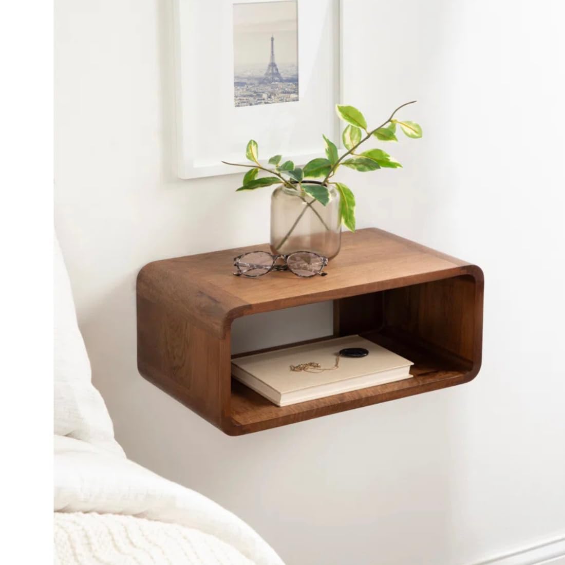 Wooden Expert Floating Nightstand with Extra Space, Wooden Bedside Table for Bedroom Nightstand Lamp Table Handmade Bedside Table Modern Floating Nightstands