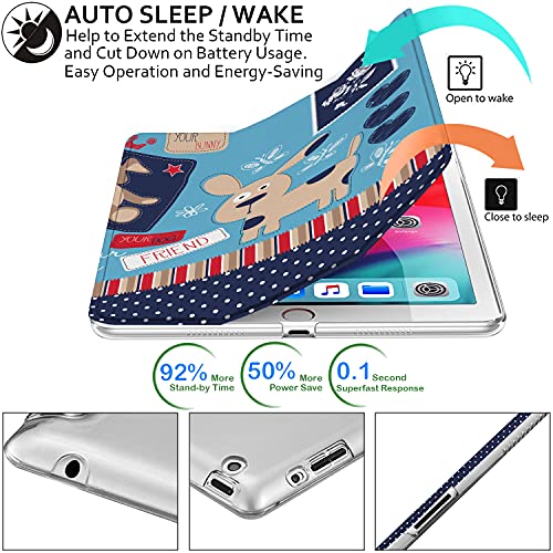 Image of DuraSafe Cases for iPad 9.7 Inch 4 3 2 Generation [iPad 4th 3rd 2nd Old Model ] A1458 A1416 A1395 A1458 A1416 A1395 MC705HN /A MD328HN /A PrintediPad Cover with Frosted Hard Back - Puppy Friend