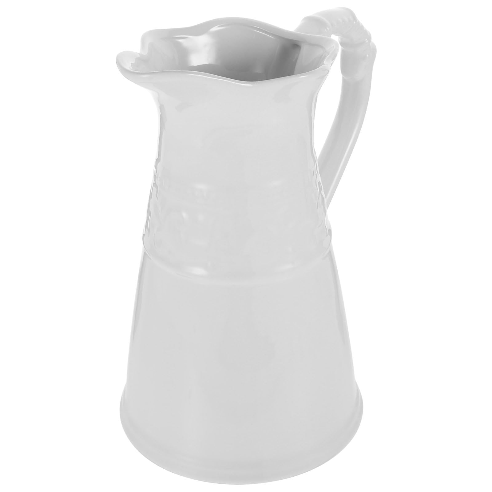 Vase en céramique blanc MAGICLULU style pichet à lait rétro pour composition florale