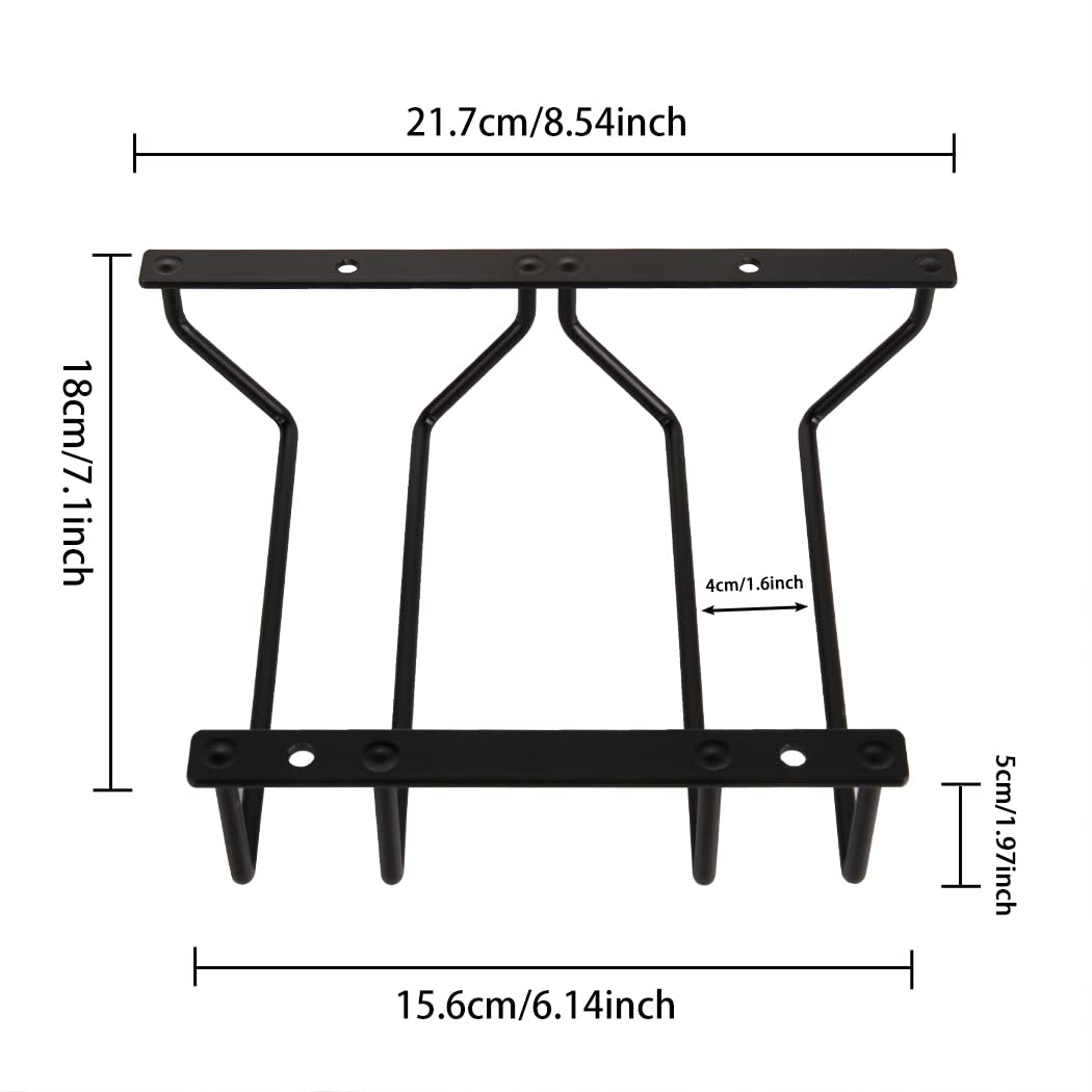 Porte-verres à Vin Sous Armoire Dianoo – Rangement Métal Chromé, 1 Rangée, 18 Cm, Facile à Installer - 7