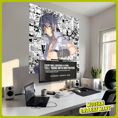 Image of MODERN GALLERY MART Pack of 20 Naruto Sasuke Uchiha Manga Poster | A4 Size Anime Wall Art (8.3 x 11.7 inch) | Manga Posters with Glue Dots | Anime Poster for Bedroom, Living Room, Office