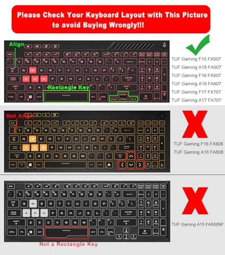 Protector de Teclado 2PCS para ASUS TUF Gaming F15 miniatura 2