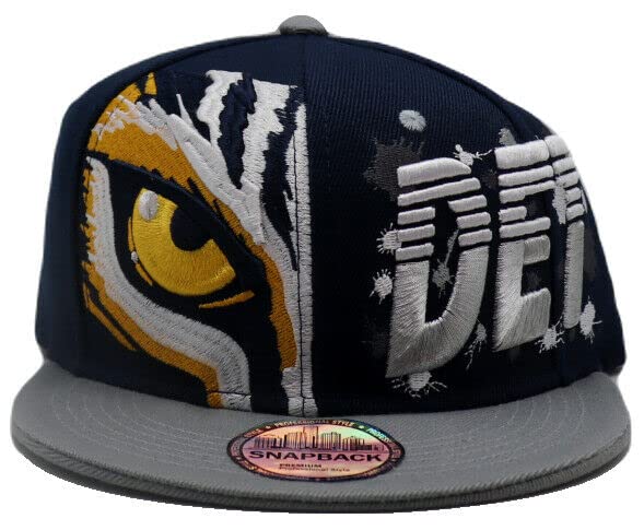 Detroit New Leader Premium Splash Eye of The Tiger Blue Gray Era Snapback Hat Cap miniatura 3