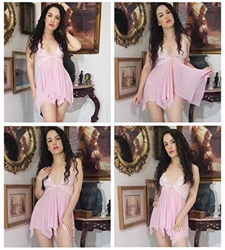Image of Avidlove Women Lace Lingerie Front Closure Babydoll V Neck Nightwear Sexy Chemise Nightie