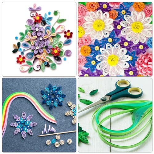 PATIKIL 240 Stück Quilling-Streifen Papier, 3mm x 39cm Origami-Papier Quilling-Kits für Erwachsene Anfänger Kunst DIY Handwerk Weihnachten, Weiß