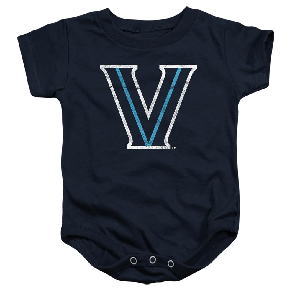 Villanova University Official Distressed Primary Logo Unisex Infant Snap Suit for Baby,Navy, 6 Months