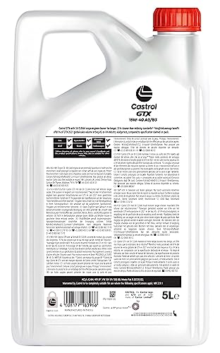 Castrol GTX 15W-40 A3/B3 Engine Oil 5L, white - Image 2